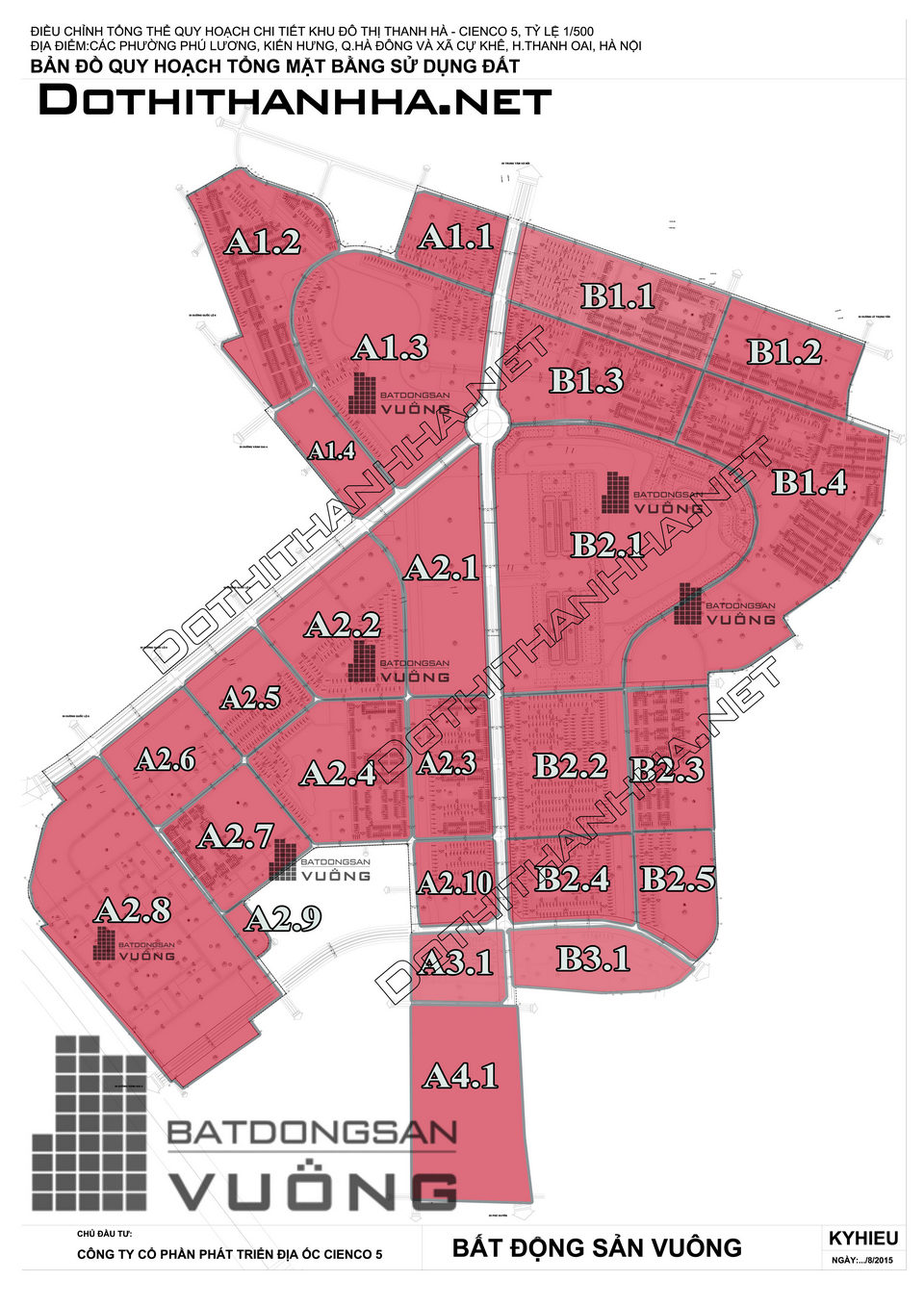 Tổng thể quy hoạch chi tiết khu đô thị Thanh Hà Cienco 5