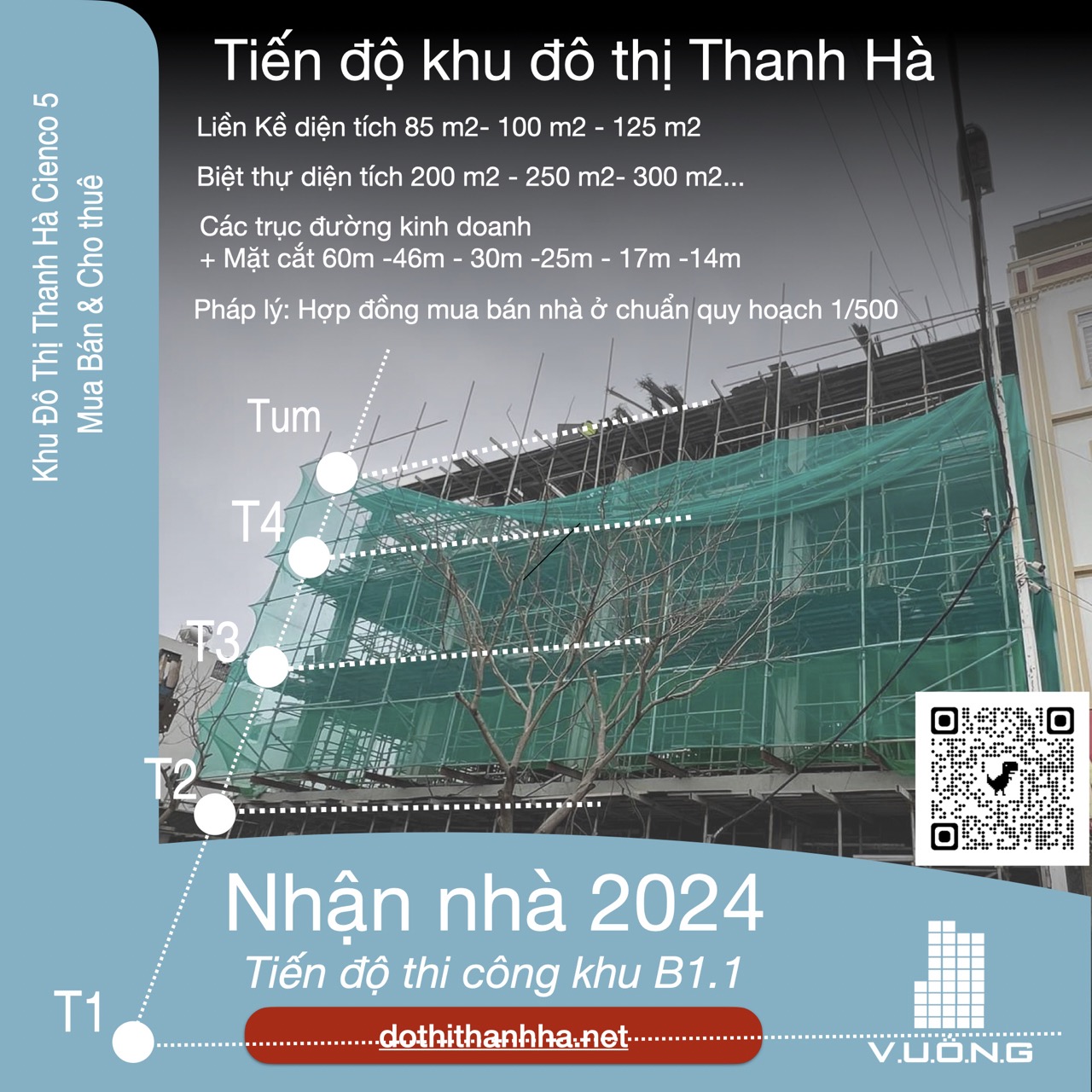 Cập nhật tiến độ thi công dự án Thanh Hà tháng 2-2024