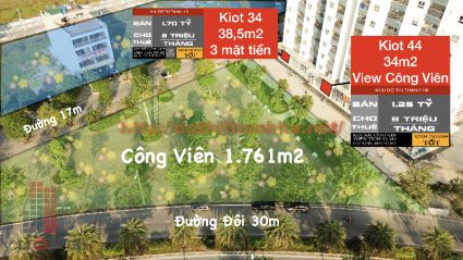 Bán kiot khu đô thị Thanh Hà lô góc 3 mặt tiền, công viên 1.761m2 siêu rộng, thuận tiện kinh doanh, giá chỉ từ 1,5 tỷ