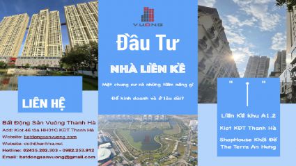 Đầu tư nhà Liền Kề mặt chung cư có những tiềm năng gì để kinh doanh và để ở lâu dài???