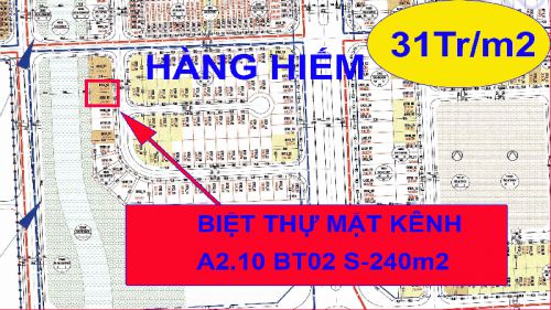 Hàng hiếm Bán biệt thự đơn lập thanh hà A2.10 Biệt thự 02 diện tích 240m2 mặt kênh thanh hà giá rẻ liên hệ.0906205887