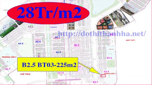 Bán biệt thự thanh hà B2.5 Biệt thự 03 diện tích 225m2 nhìn trường học giá 28tr/m2 Liên hệ.0906205887