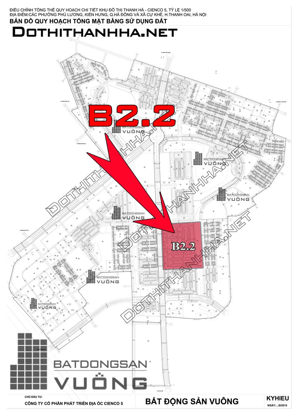 Vị trí khu B2.2 đô thị Thanh Hà