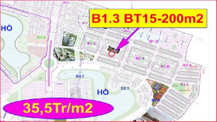 Bán biệt thự thanh hà b1.3 biệt thự 15 diện tích 200m2 đường 14m nhìn trường học giá 33,5tr/m2 Liên hệ.0906205887